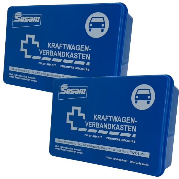 2x KFZ Verbandkasten Auto Verbandskasten DIN 13164:2022 inkl. Masken MHD 12/2028