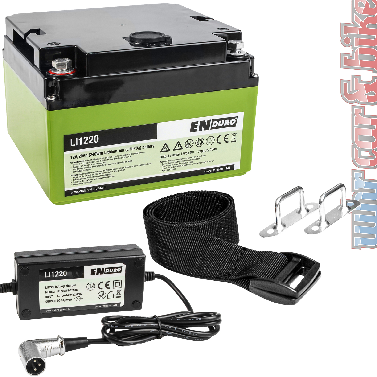Enduro Lithium Batterie Akku 12V 20Ah LI1220 LiFePO4 für