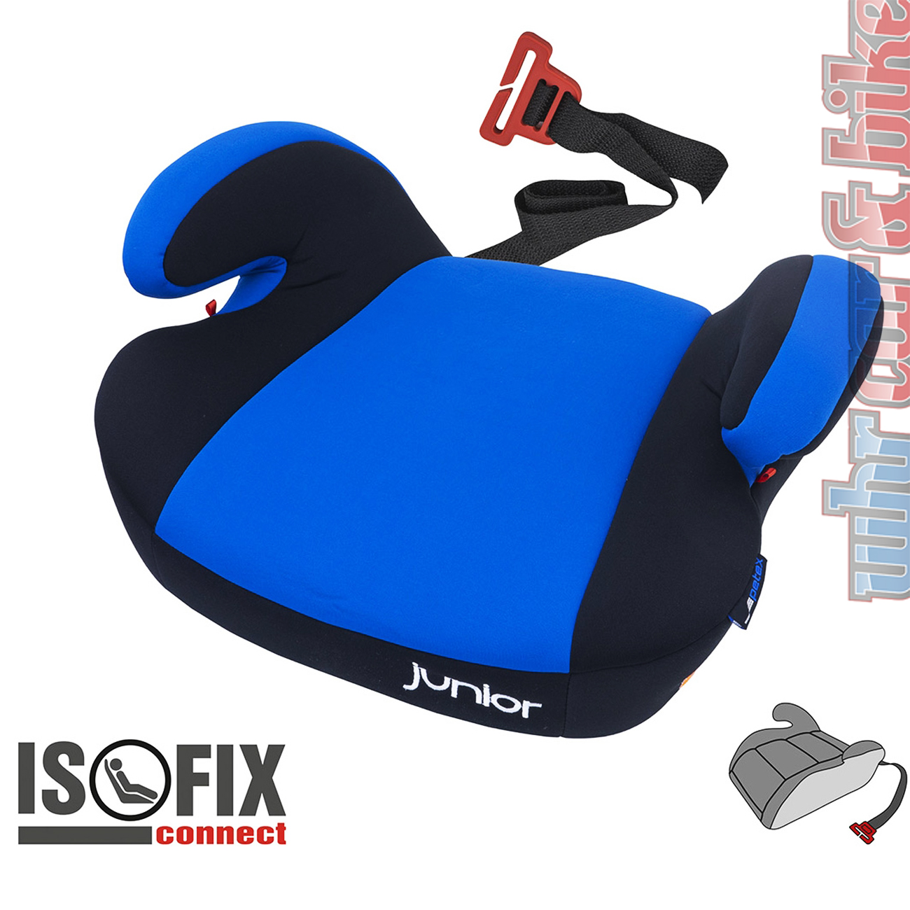 Petex Sitzerhöhung ISOFIX Auto HDPE Car&Bike | Innenausstattung | | Maja Kindersitz 22-36kg WHR blau-schwarz Kindersitze