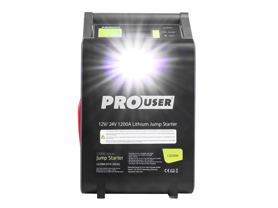 ProUser LI1200A Lithium Power Pack Starthilfe 12V 24V 30.000mAh