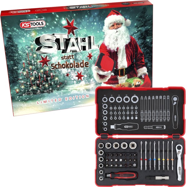 Kopie von KS Tools Adventskalender 2023 42-tlg. Stecknüsse Ratsche Bit-Satz Koffer #1