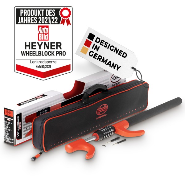 Heyner KFZ WheelBlock Pro Premium Lenkradsperre mit Zahlenschloss Lenkradkralle